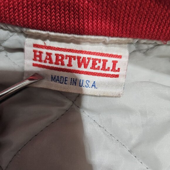 Vintage Hartwell Jacket Mens XL Red Nylon Varsity Bomber Snap Button 90s USA - Picture 7 of 10